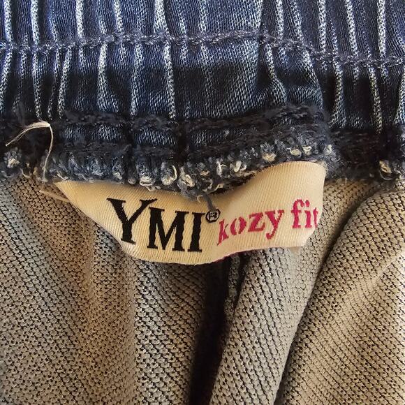 NEW YMI Kozy Fit Knit Denim Jeans Joggers Mid Blue Wash Women's Plus 2X 3544 - Picture 3 of 10